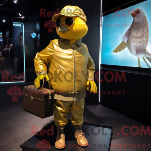 Gold Canary mascot costume...