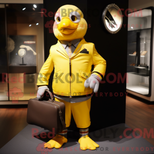 Gold Canary mascot costume...