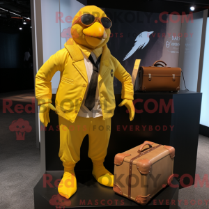 Gold Canary mascot costume...
