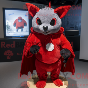 Red Bat mascot costume...