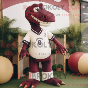 Maroon Brachiosaurus maskot...