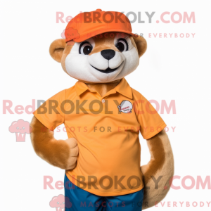 Oranje fret mascottekostuum...