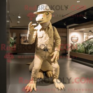 Beige Tyrannosaurus mascot...