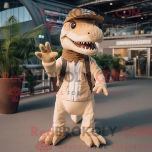 Beige Tyrannosaurus maskot...