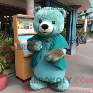 Postava maskota Teal Bear...