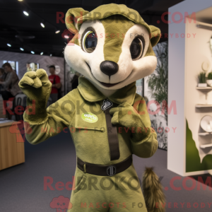 Olive Weasel mascot costume...
