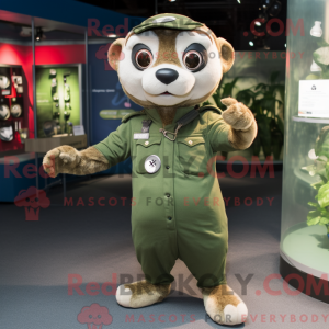 Olive Weasel maskot kostume...