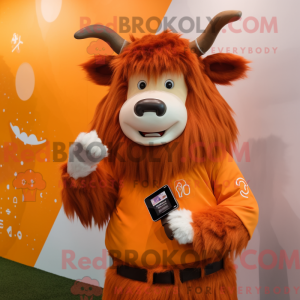 Orange Yak mascot costume...