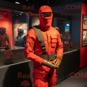 Rød Gi Joe maskot kostume...