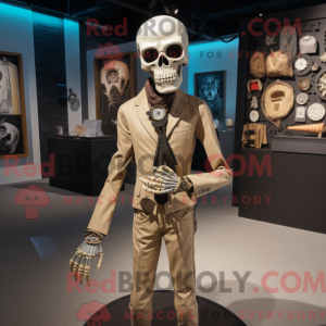 Tan Skull mascot costume...