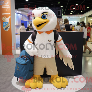 Cream Eagle maskot kostume...