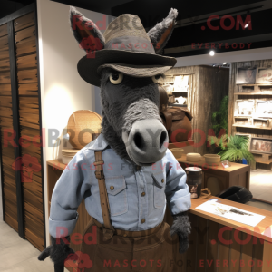 Black Donkey mascot costume...