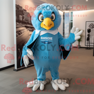 Sky Blue Bald Eagle maskot...