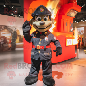 Black Fire Fighter mascotte...