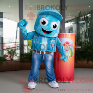 Turquoise Soda Can mascot...