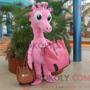 Pink Sea Horse maskot...