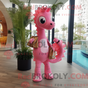 Pink Sea Horse mascot...