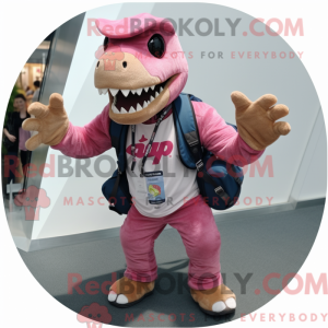 Pink T Rex mascot costume...