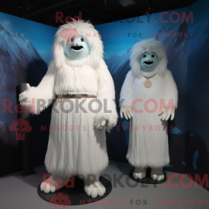 Wit Yeti-mascottekostuum...