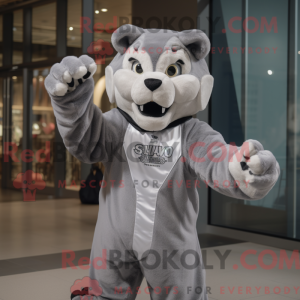 Silver Smilodon mascot...