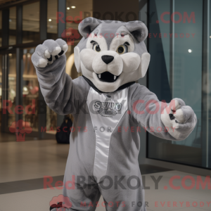 Sølv Smilodon maskot...