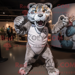 Silver Smilodon mascot...