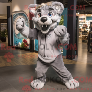 Silver Smilodon mascot...