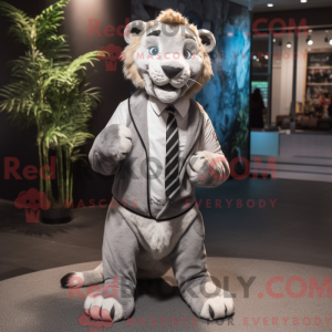Sølv Smilodon maskot...