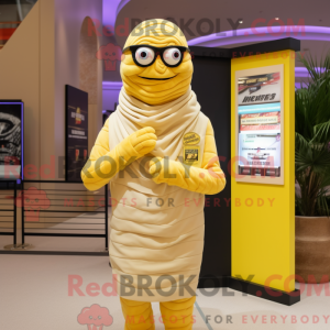 Lemon Yellow Mummy mascot...