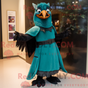 Teal Blackbird Maskottchen...