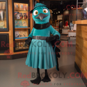 Teal Blackbird mascot...