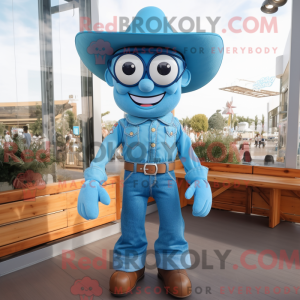 Sky Blue Cowboy mascot...