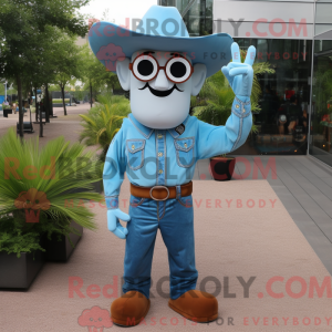 Sky Blue Cowboy mascot...