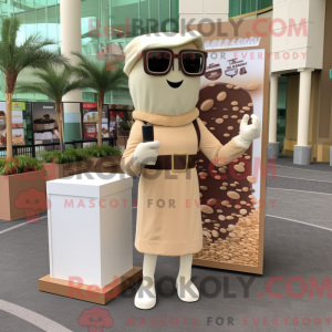 Beige Chocolate Bar maskot...