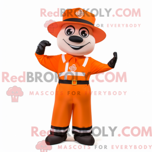 Orange Fire Fighter mascot...