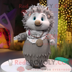 Grijze egel mascottekostuum...