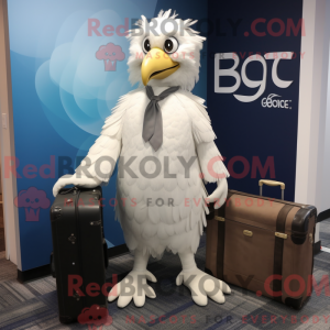 Hvid Harpy maskot kostume...