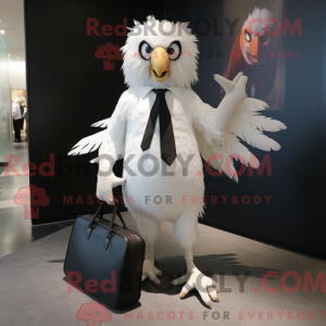 Hvid Harpy maskot kostume...