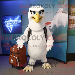 Hvid Falcon maskot kostume...