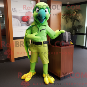 Lime Green Macaw mascot...