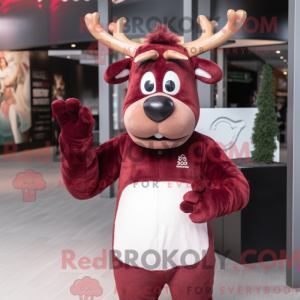 Maroon Reindeer mascot...