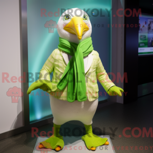 Lime Green Albatross mascot...