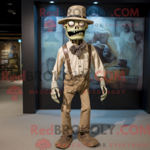 Tan Undead maskot kostume...