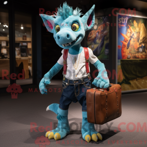 Turquoise Chupacabra mascot...