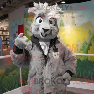 Gray Llama mascot costume...