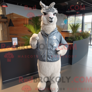 Gray Llama mascot costume...
