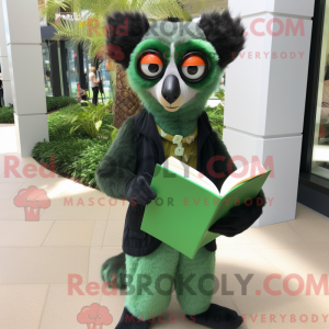 Forest Green Lemur mascot...