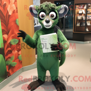 Forest Green Lemur mascot...