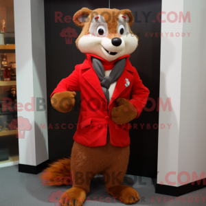 Red Weasel mascot costume...