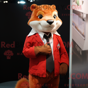 Red Weasel mascot costume...